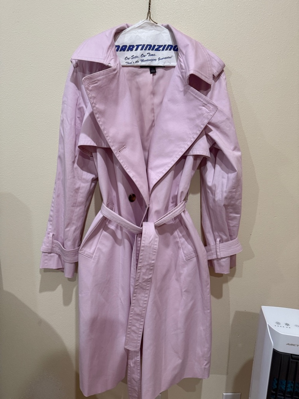 AT Pastel Pink Trench Coat with Belt